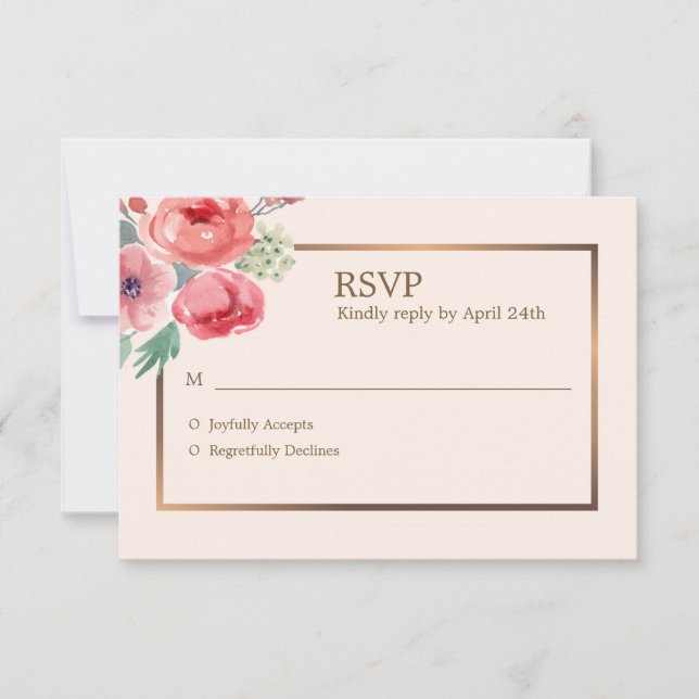 Joyful Floral RSVP Card (Vorderseite)