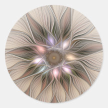 Joyful Flower Abstract Beige Brown Floral Fractal