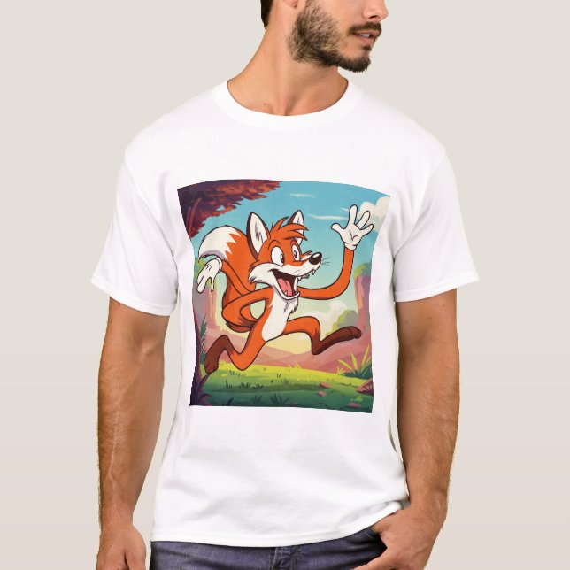 Joyful Forest Fox: Ein fröhliches Cartoon-Abenteue T-Shirt (Vorderseite)