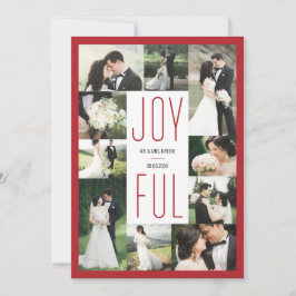 Joyful Foto Collage Newlywed Holiday Card Feiertagskarte
