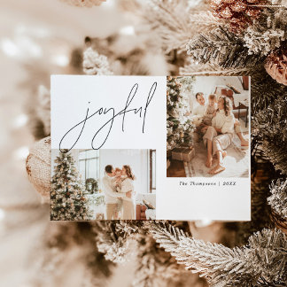 Joyful Foto Weihnachtskarte | Moderne Urlaubskarte Einladung