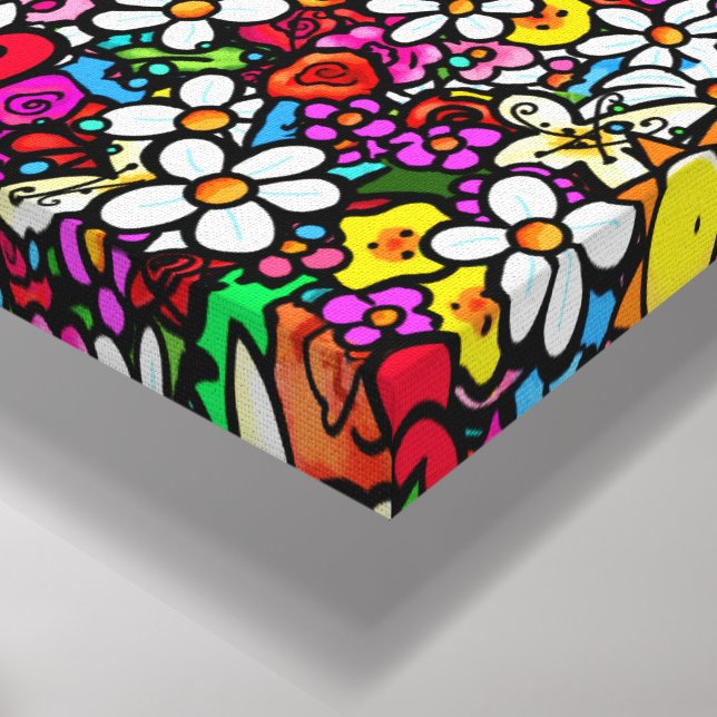 Joyful Garden Groovy Leinwanddruck (Ecke(Unten))