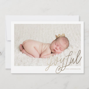 JOYFUL GOLD FOIL foto christmas greeting card Feiertagskarte