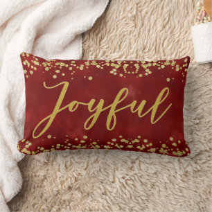 Joyful Gold Glitzer Holiday Kissen