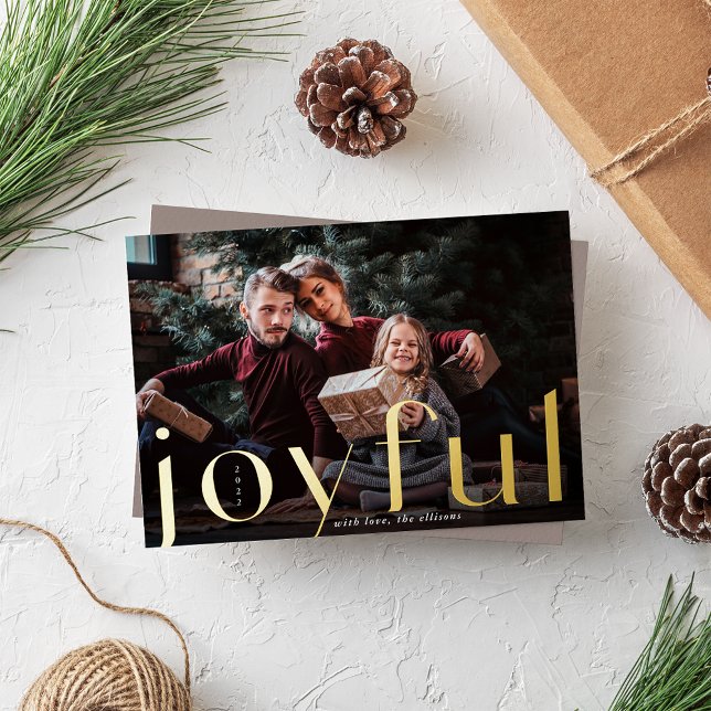 Joyful Gold | Vollständiges Foto Folien Feiertagskarte (Von Creator hochgeladen)