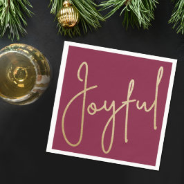 JOYFUL Goldene Imitate auf der Cranberry Serviette