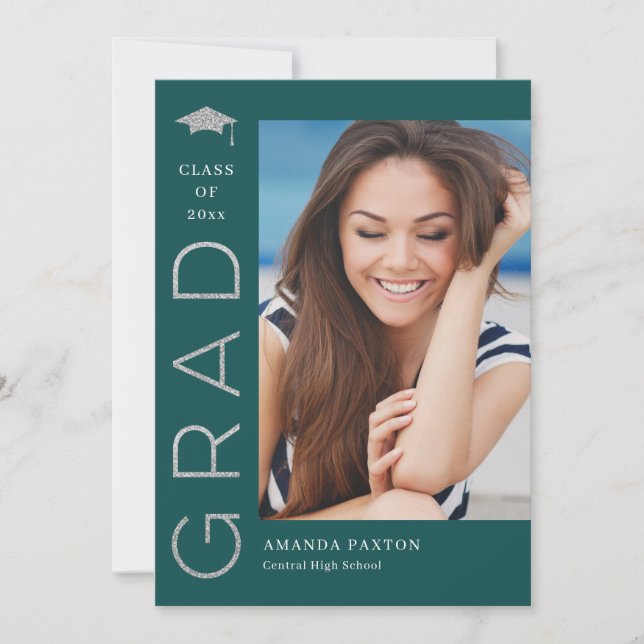 Joyful Grad Editable Color Abschluss Einladung (Vorderseite)