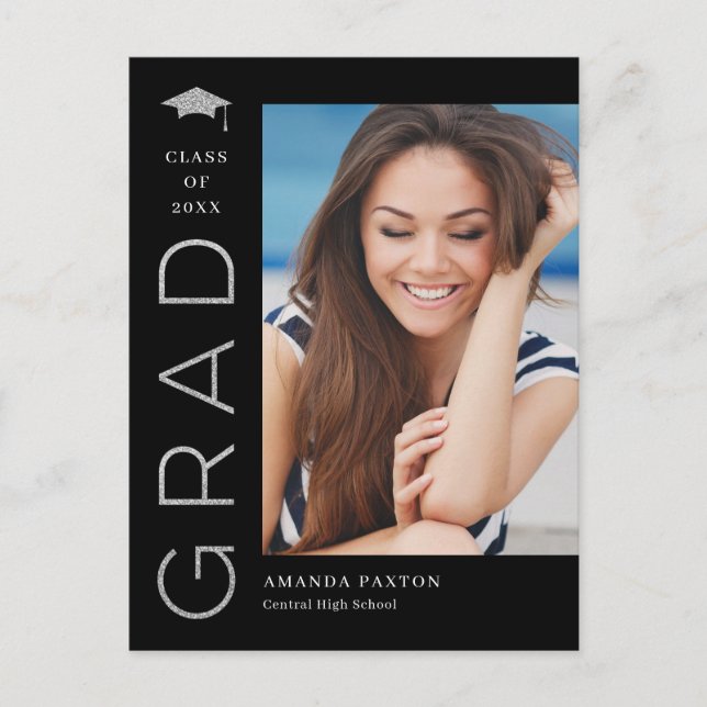 Joyful Grad Editable Color Abschluss Postcard Postkarte (Vorderseite)