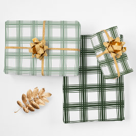 Joyful Green Kariert Trio Geschenkpapier Set