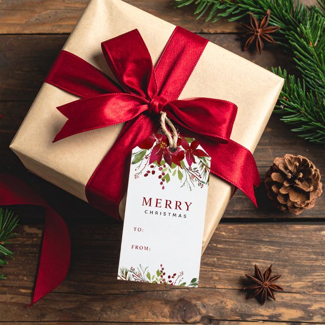 Joyful Greenery Frory Christmas Kraft Geschenkanhänger (Von Creator hochgeladen)