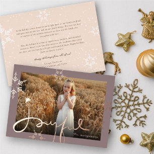 Joyful Hand-Gezeichnet Script Geometric Snowflake Folien Feiertagskarte