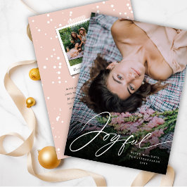 Joyful Handwriting Script Stilvolles Weihnachts-Fo Feiertagskarte