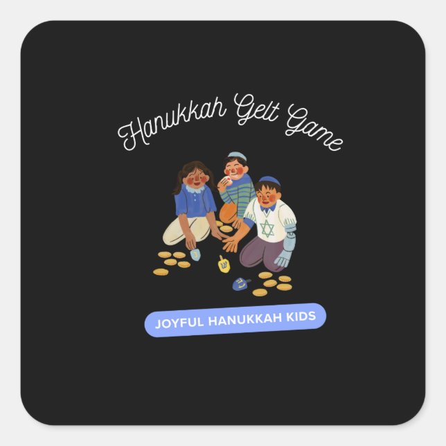 Joyful Hanukkah Kids Quadratischer Aufkleber (Vorderseite)