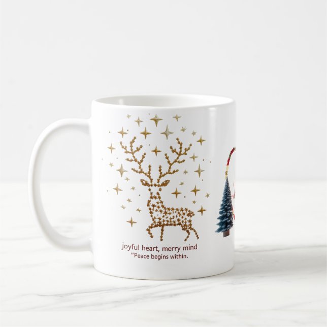 Joyful Heart Merry Mind Christmas Mug | Minimalist Kaffeetasse (Links)