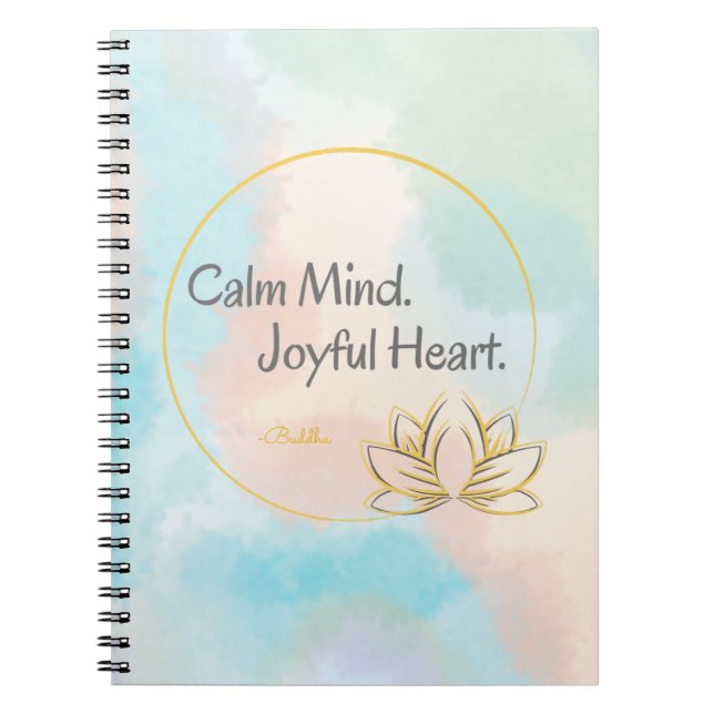 Joyful Heart Positive Mindful Buddha Zitat Notizblock (Vorderseite)
