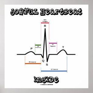 Joyful Heartbeat Inside EKG EKG Elektrokardiogramm Poster
