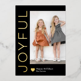 Joyful Heft Foil Holiday Card Editable Farbe Folieneinladung