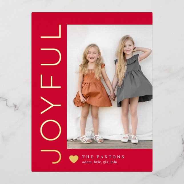 Joyful Herz bearbeitbarer Farbverlauf Postkarte (Vorderseite)