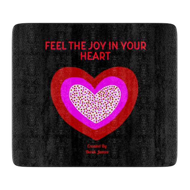 Joyful Herz Glass Cutting Board Schneidebrett (Vorderseite)