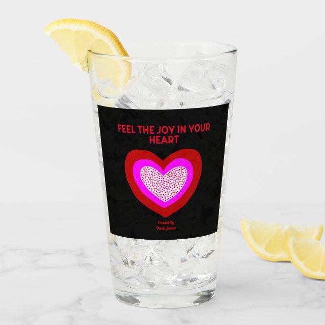 Joyful Herz Glass Tumbler (Vorderseite Ice)