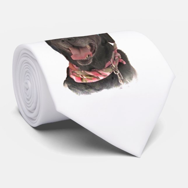 Joyful Holiday Black Labrador Retriever Dog Krawatte (Gerollt)