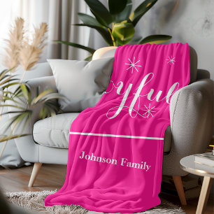 Joyful Holiday Geschenk! Modernes Skript, Chic Hot Fleecedecke