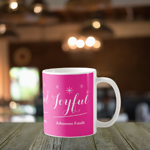 Joyful Holiday Geschenk Script Chic Hot Pink Weihn Kaffeetasse