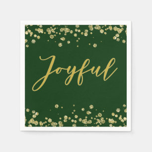 Joyful Holiday Paper Napkin Serviette