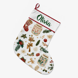 Joyful Holiday Pattern | Christmas Stocking Großer Weihnachtsstrumpf