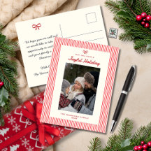 Joyful Holiday Red Bow One Family Foto
