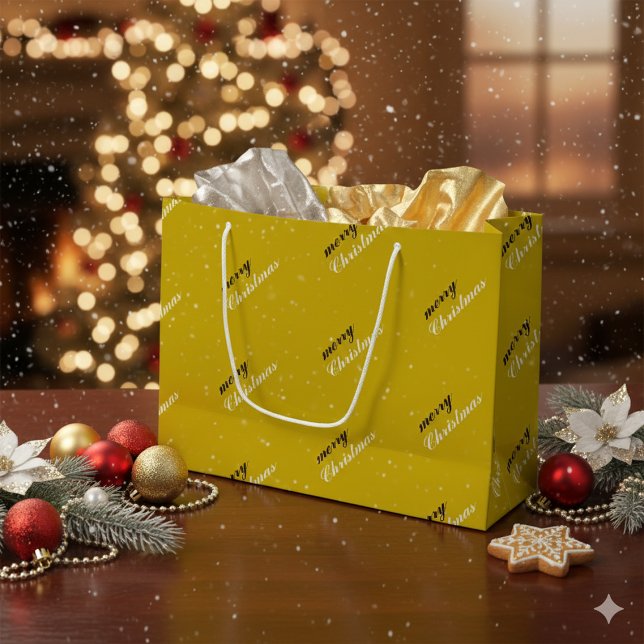 Joyful Holiday Spirit Festive Merry Christmas Große Geschenktüte (Joyful Holiday Spirit Festive Merry Christmas Large Gift Bag)