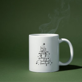 Joyful Holiday Tree - Typografy Art Festive Words Kaffeetasse