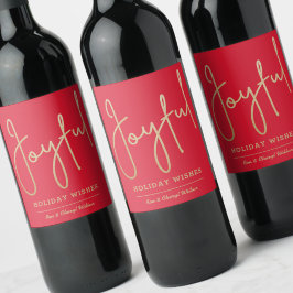 JOYFUL Holiday wünscht Gold Imitate Rot Weinetikett