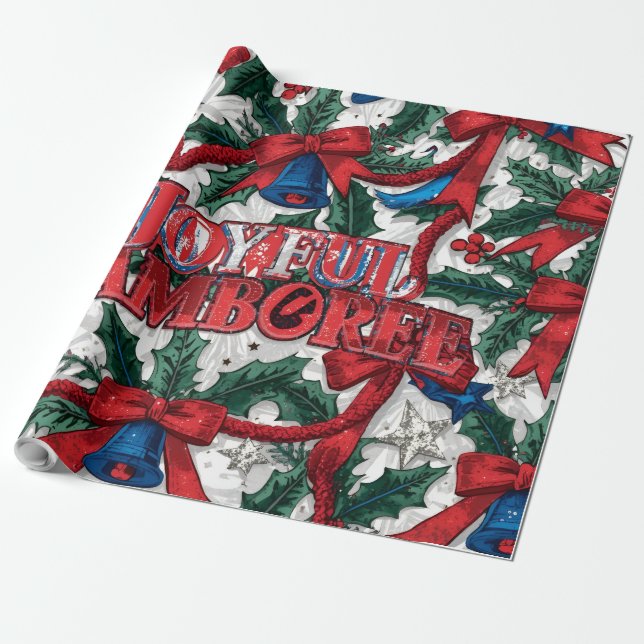 Joyful Jamboree Maximalist Holiday Geschenkpapier (Ungerollt)