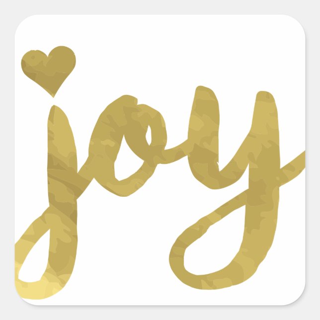 Joyful Joyful Ich habe Joy Full of Joy Gold Art Go Quadratischer Aufkleber (Vorderseite)