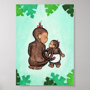 Joyful Jungle Affen Art Prinzessin Poster