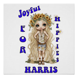 Joyful Kamala Harris Präsident Hippie Boho Poster