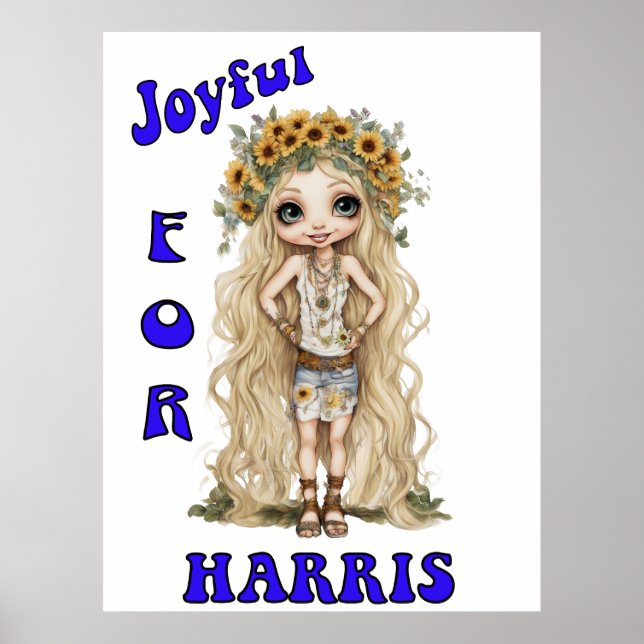 Joyful Kamala Harris Präsident Hippie Boho Poster (Vorne)