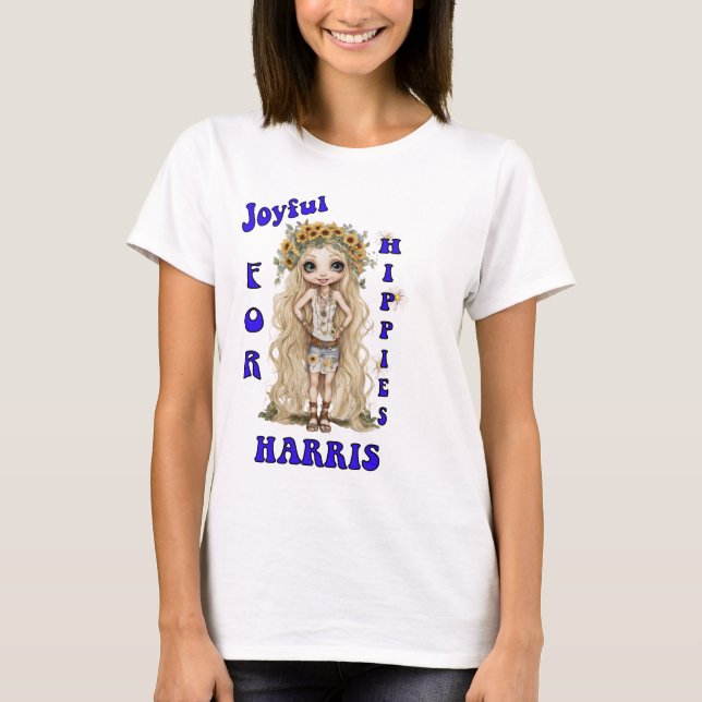 Joyful Kamala Harris Präsident Hippie Boho T-Shirt (Vorderseite)
