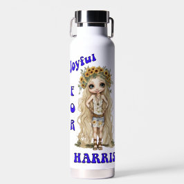 Joyful Kamala Harris Präsident Hippie Boho Trinkflasche