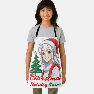 Joyful kawaii girl - Christmas Holiday Anime Schürze