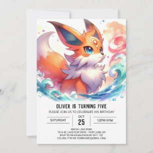 Joyful Kids Fox Birthday Einladung