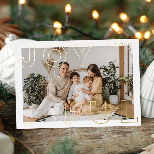 Joyful Letters Foil Holiday Card Folieneinladung (Von Creator hochgeladen)