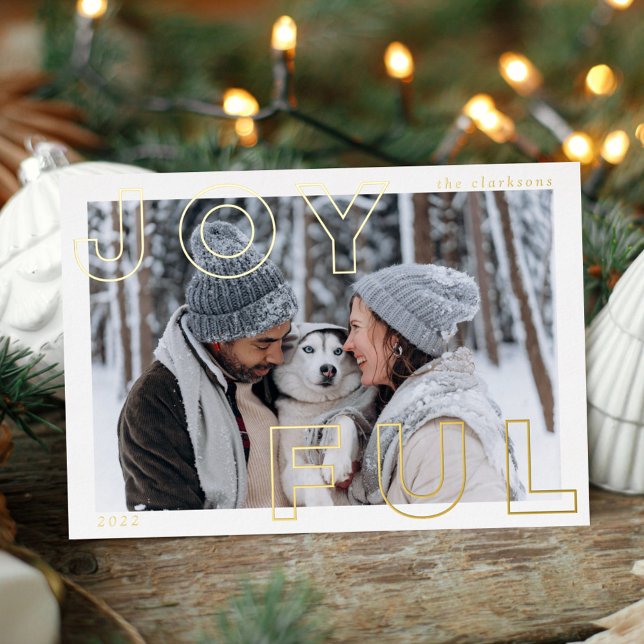 Joyful Letters Foil Holiday Card Folieneinladung (Von Creator hochgeladen)