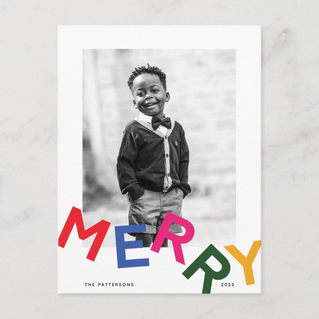 Joyful Letting Holiday Foto Postkarte (Vorderseite)