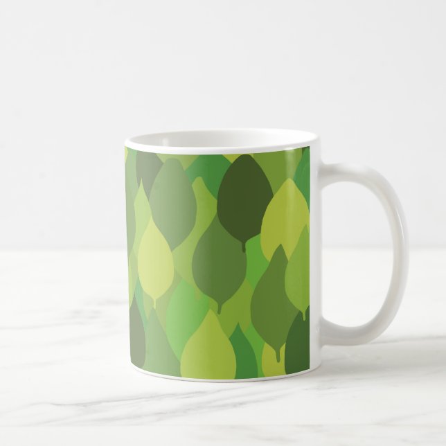 Joyful Lush Blätter - nahtloses Oberflächenmuster. Kaffeetasse (Rechts)