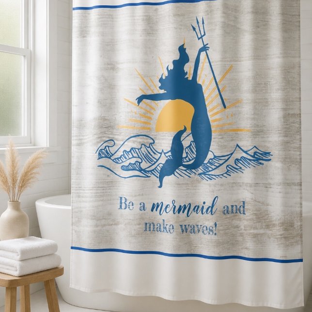 Joyful Mermaid Inspirational Duschvorhang (Von Creator hochgeladen)