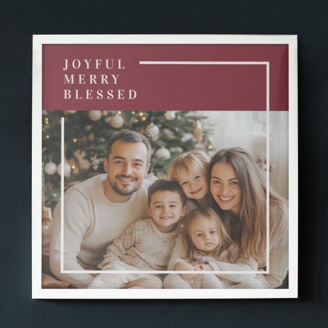 Joyful Merry Blessed Personalized Christmas Family Poster (Von Creator hochgeladen)