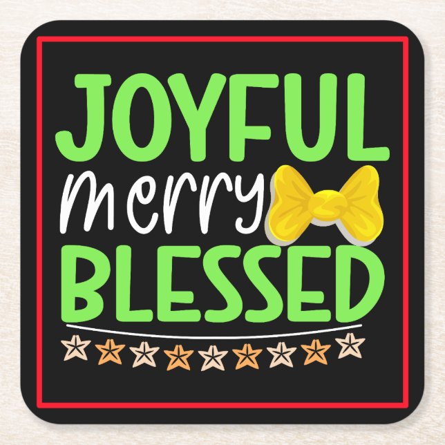 Joyful Merry gesegnet-81053 Rechteckiger Pappuntersetzer (Vorderseite)