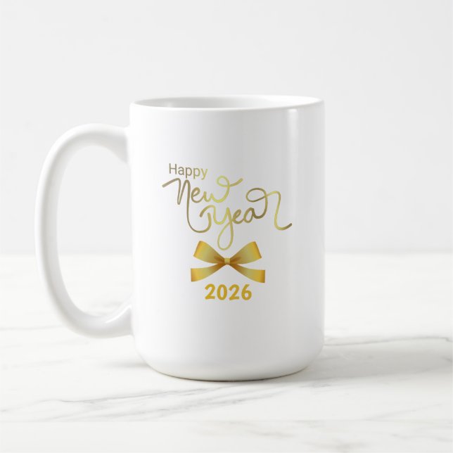 Joyful Minimalist Holiday Gold Text Mug Kaffeetasse (Links)